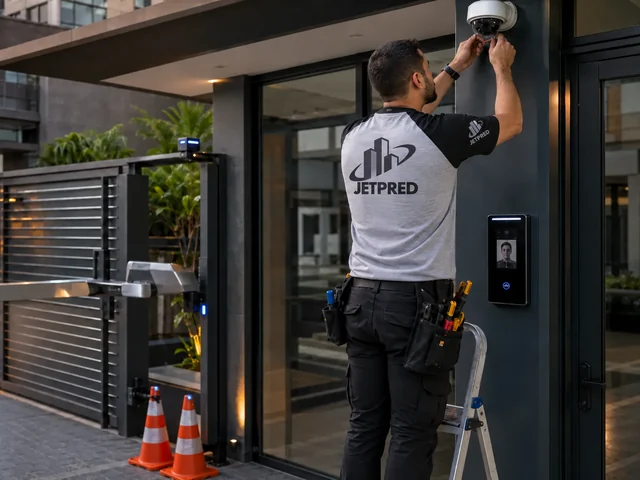 Técnico JETpred em CFTV, reconhecimento facial e portão automático de condomínio